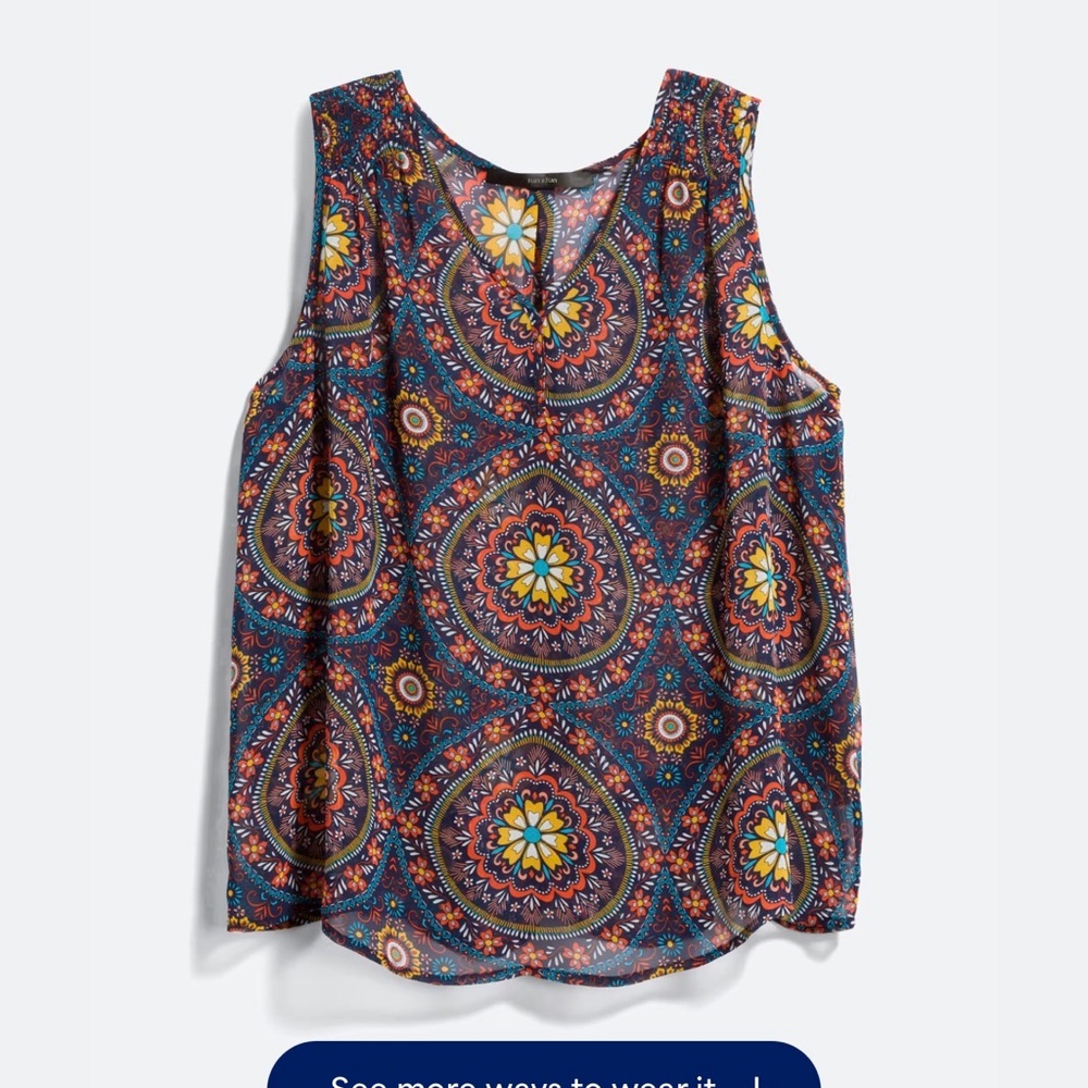 Fun 2 Fun Vibrant Patterned Tank Top - image 1